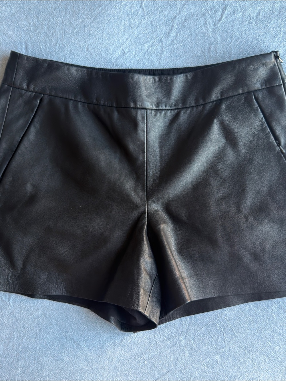 W by Worth Black High-Waist Leather Shorts